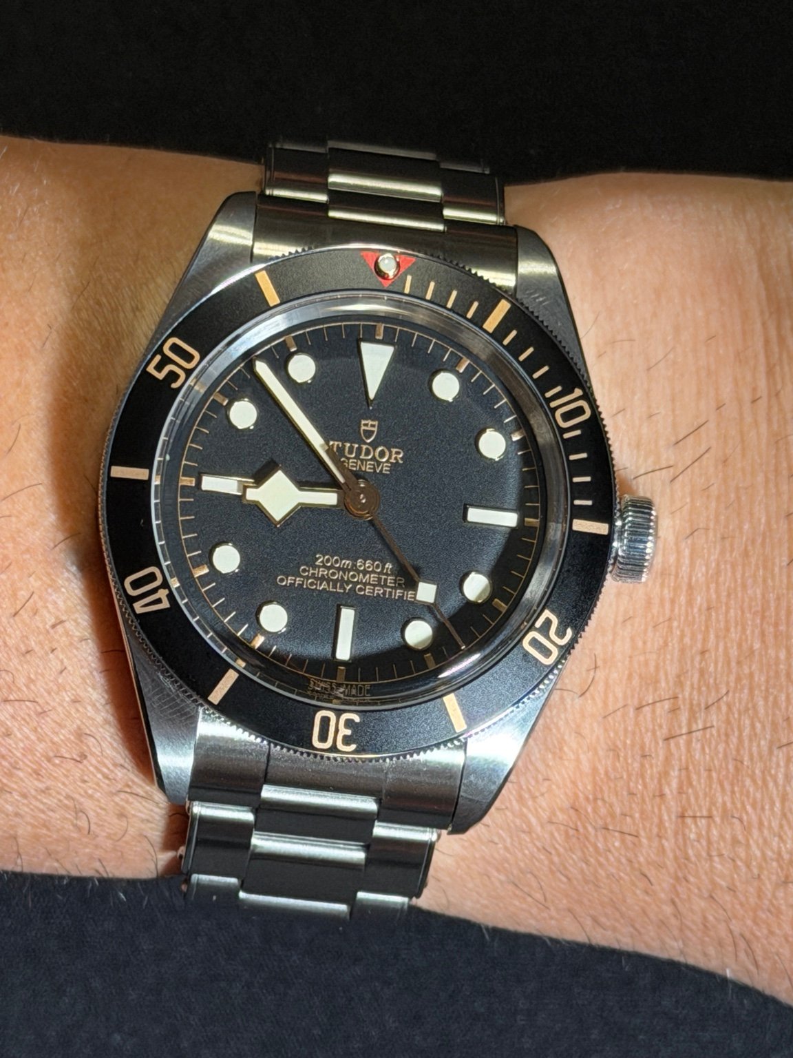 Tudor Black Bay 58 ajustado e fotografado no pulso